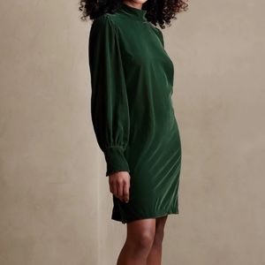VELVET OPEN-BACK MINI DRESS